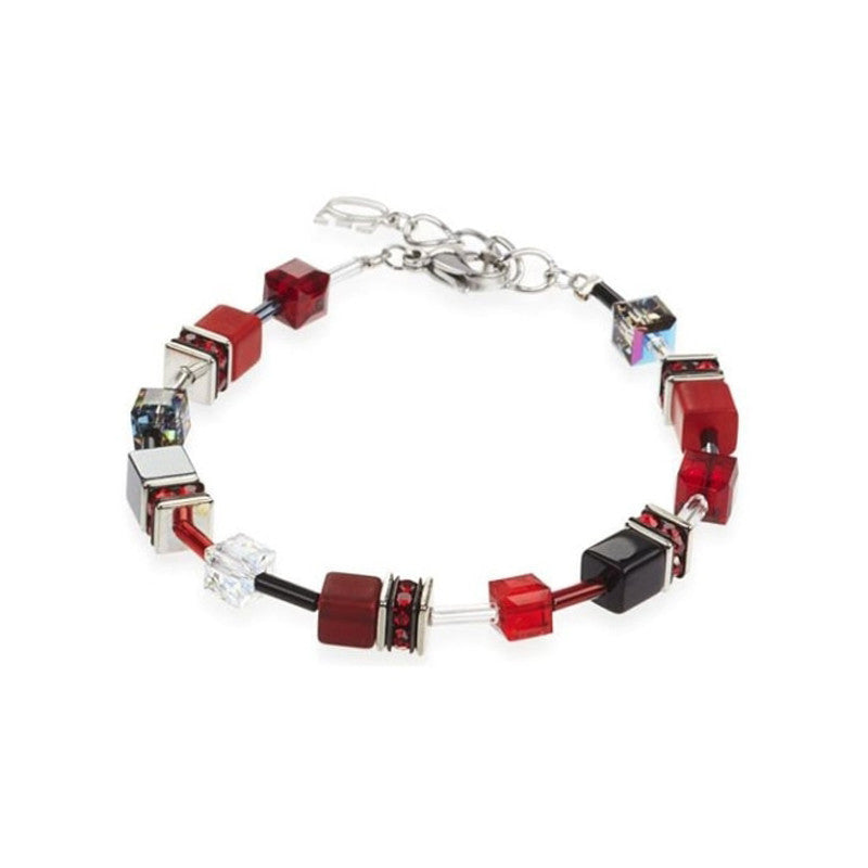 Bracelet Dame GeoCUBE® rouge-hématite COEUR DE LION 4014300312