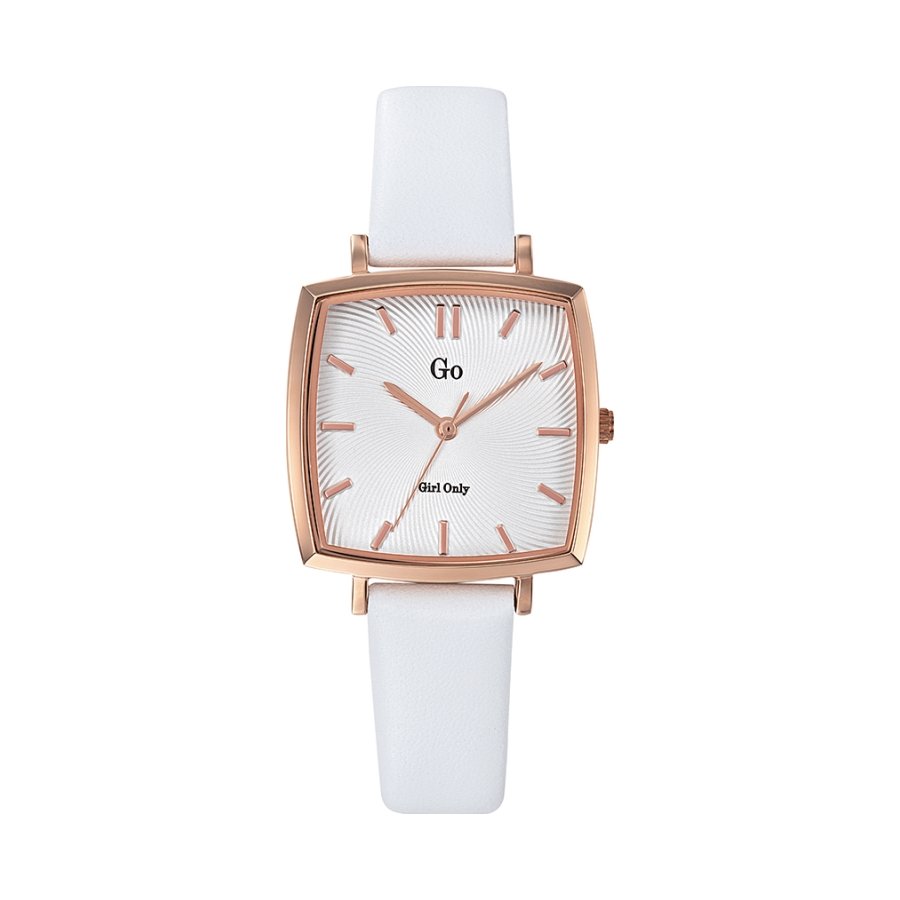 MONTRE GIRL ONLY FEMME CARRE CUIR BLANC 699239