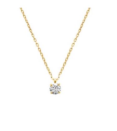 COLLIER SOLITAIRE PLAQUE OR OXYDE BLANC   9737545